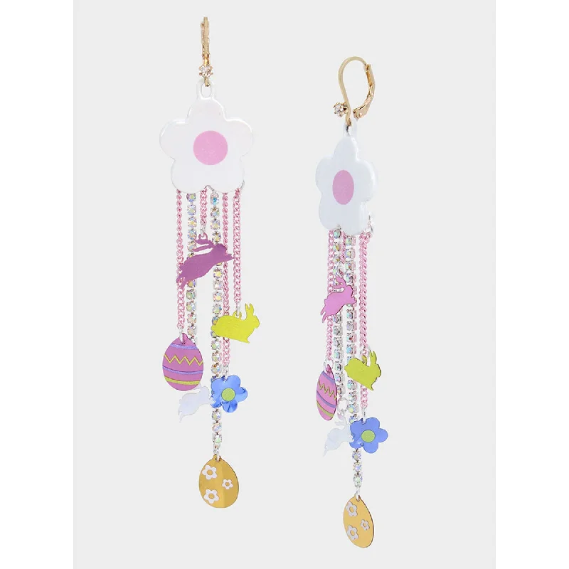 Best hoop earrings with tribal designs for a cultural and exotic aesthetic-Somebunnys Baby Flower Chandelier Earrings Multi