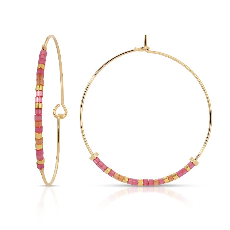 Hoop earrings with colorful beads for a fun and playful vibe-Swiftie