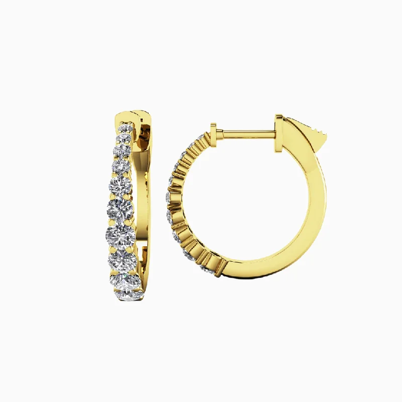 Best hoop earrings with stacked layers for a dimensional and bold look-Tapered Diamond Hoops