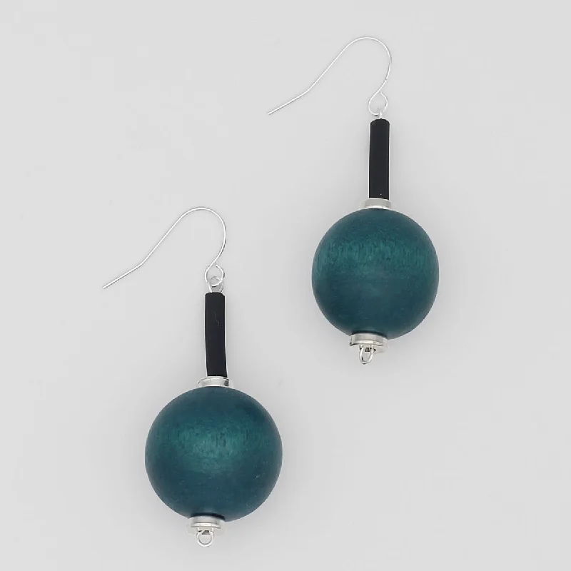 Hoop earrings with spiral designs for a dynamic and fluid look-Teal Ball Drop Earring