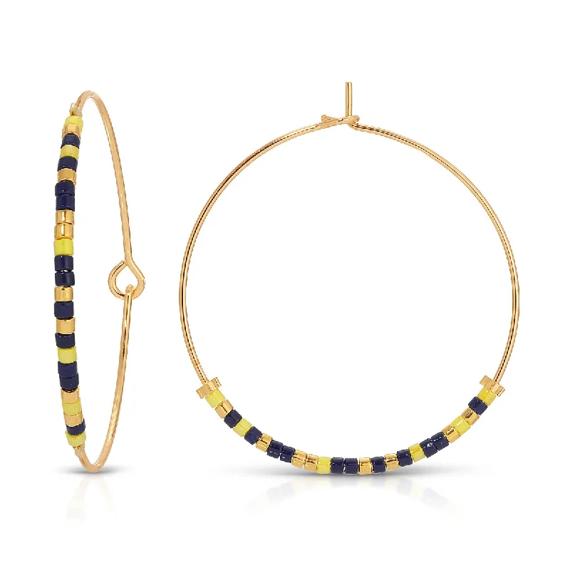 Hoop earrings with pearl accents for a chic and classic style-Tri Delta