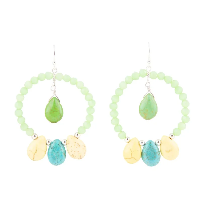 Hoop earrings with circle designs for a classic and timeless shape-True Colors Green and Blue Sterling Sivler Hoop Earrings