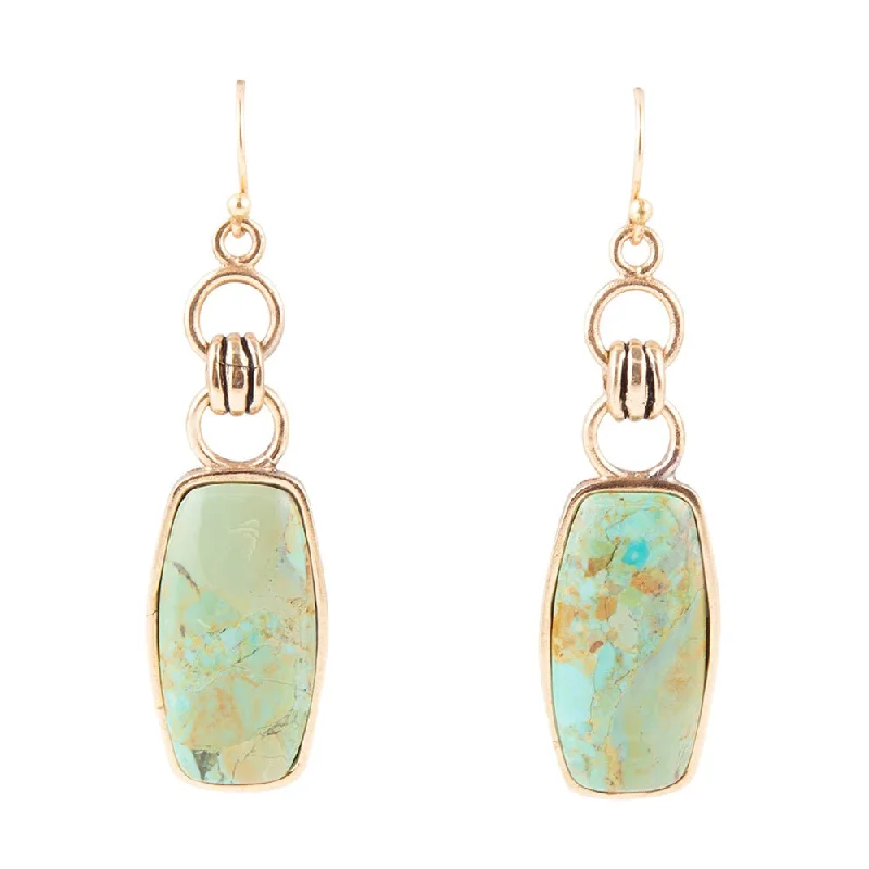 Hoop earrings with removable pendants for a versatile and customizable accessory-Turquoise Slab Lake Earrings