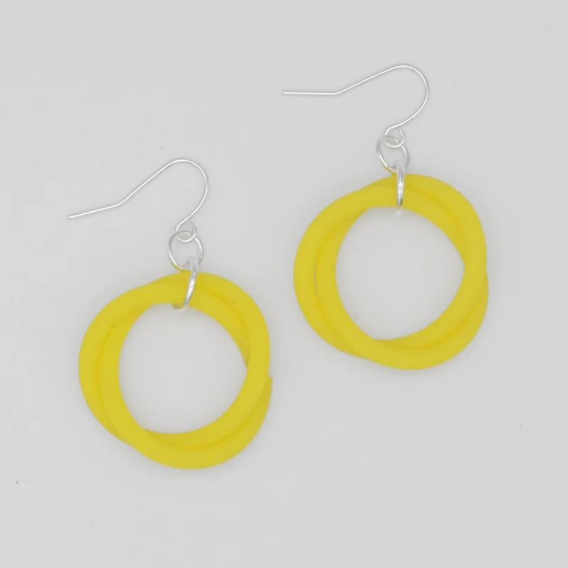 Best hoop earrings with asymmetrical designs for a fashion-forward, avant-garde look-Yellow Cefalu Swirl Earring