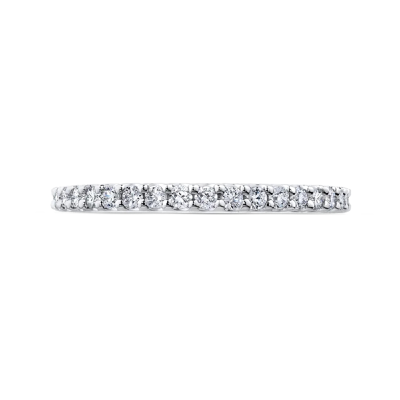 Stylish necklaces and pendants with diamonds for a glamorous and elegant look-14K White Gold Round Diamond Wedding Band