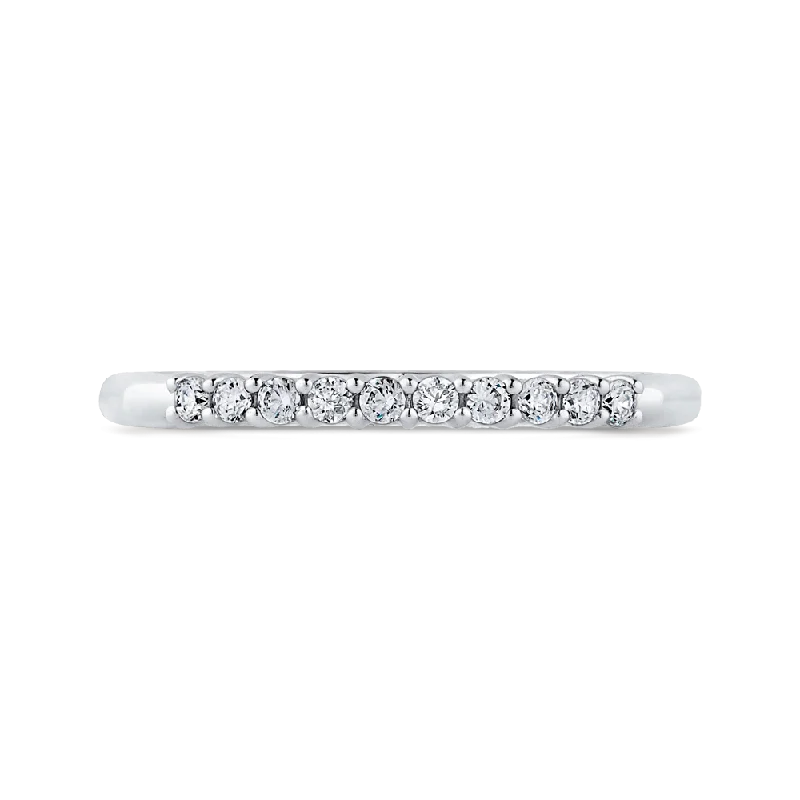 Necklaces and pendants with angel wing motifs for a spiritual, meaningful design-14K White Gold Round Diamond Wedding Band