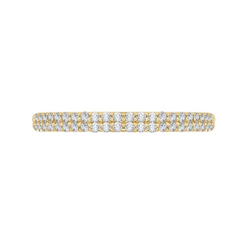 Stunning necklaces and pendants with ruby and diamond combinations for a luxurious effect-14K Yellow Gold Round Diamond Half Eternity Wedding Band