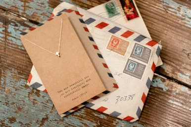 Beautiful necklaces and pendants with layered chains for a fashionable, chic look-***Air Mail Charm Collection - Necklace - Namaste