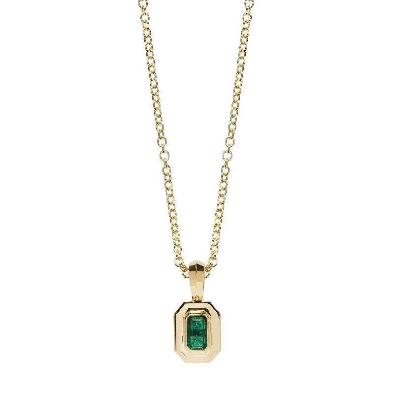 Best necklaces and pendants with floral designs for a feminine and elegant feel-Staircase Petite Charm Necklace - Emerald