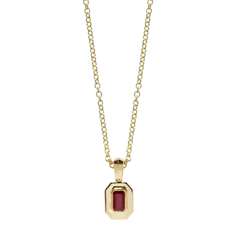 Best necklaces and pendants with emerald gemstones for a rich, sophisticated design-Staircase Petite Charm Necklace - Ruby