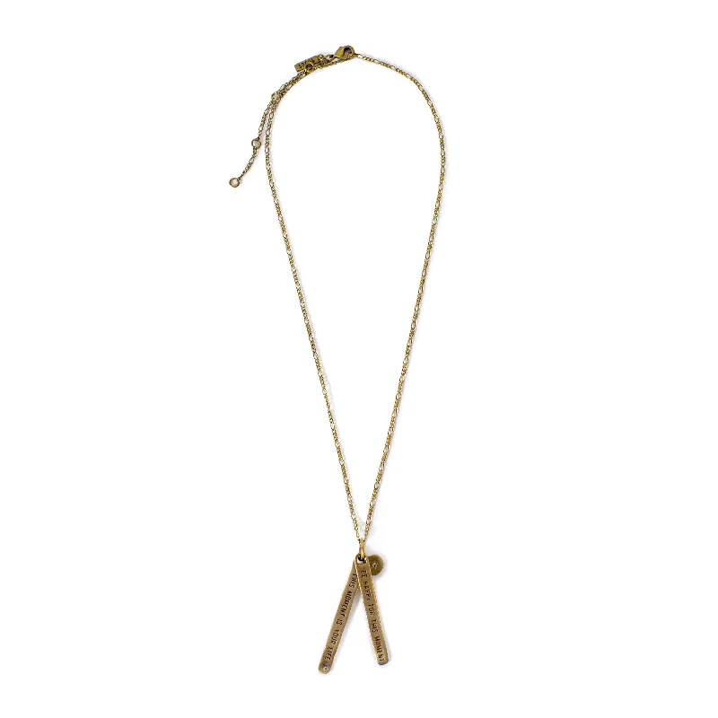 Best necklaces and pendants with butterfly pendants for a delicate, light style-Be Happy For This Moment Necklace - Brass 22"