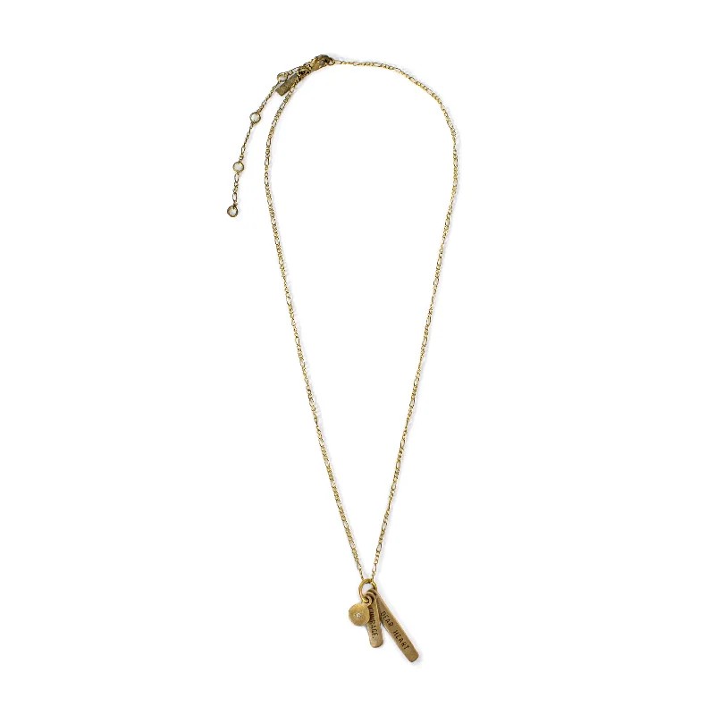 Best necklaces and pendants with statement designs for a fashionable accessory-***Courage, Dear Heart Necklace - Brass 22"