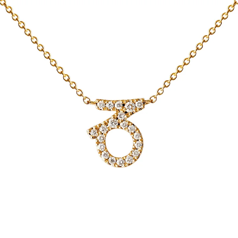 Best necklaces and pendants with gemstone clusters for a bold and colorful effect-Star Sign Capricorn Diamond Necklace - Yellow Gold