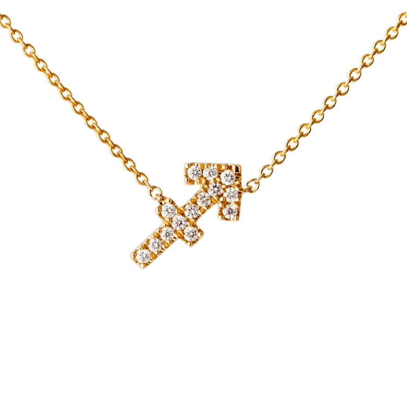 Best necklaces and pendants with black diamonds for an edgy, bold statement-Star Sign Sagittarius Diamond Necklace - Yellow Gold