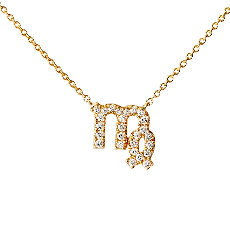 Best necklaces and pendants with art deco elements for a vintage, glamorous design-Star Sign Virgo Diamond Necklace - Yellow Gold