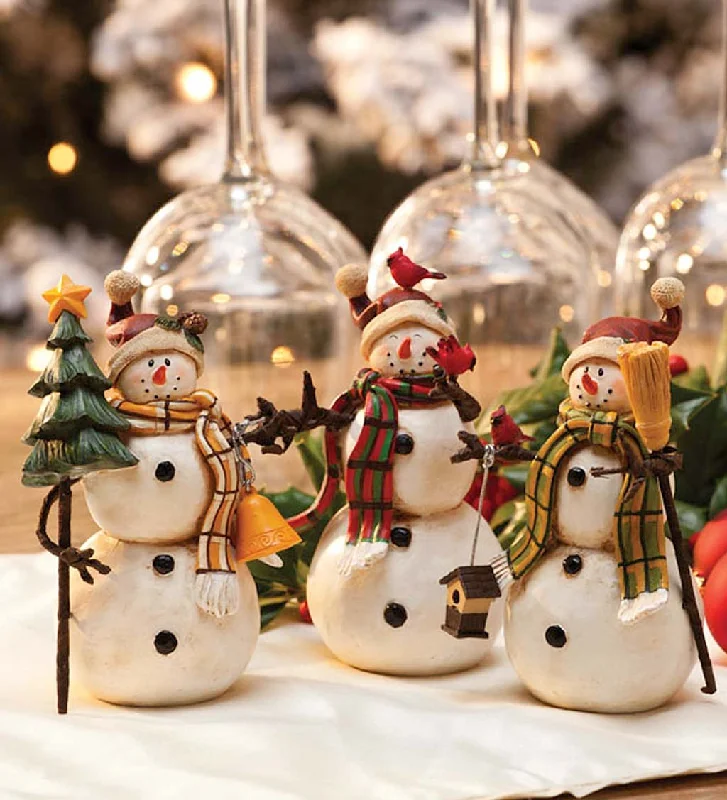 Personalized necklaces and pendants with coordinates for a meaningful location-based gift-Evergreen - Resin Snowman Sitabouts