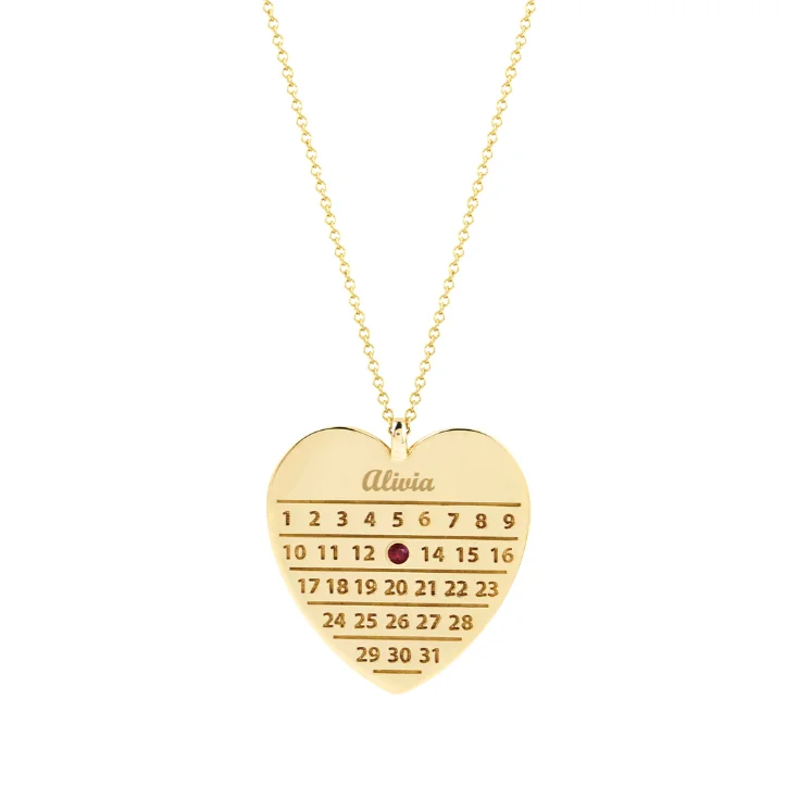 Beautiful necklaces and pendants with geometric shapes for a modern, artistic design-Heart Diamond Days Calendar Necklace