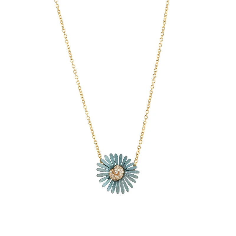 Best necklaces and pendants with butterfly pendants for a delicate, light style-Stone Blue Mini Flower Necklace