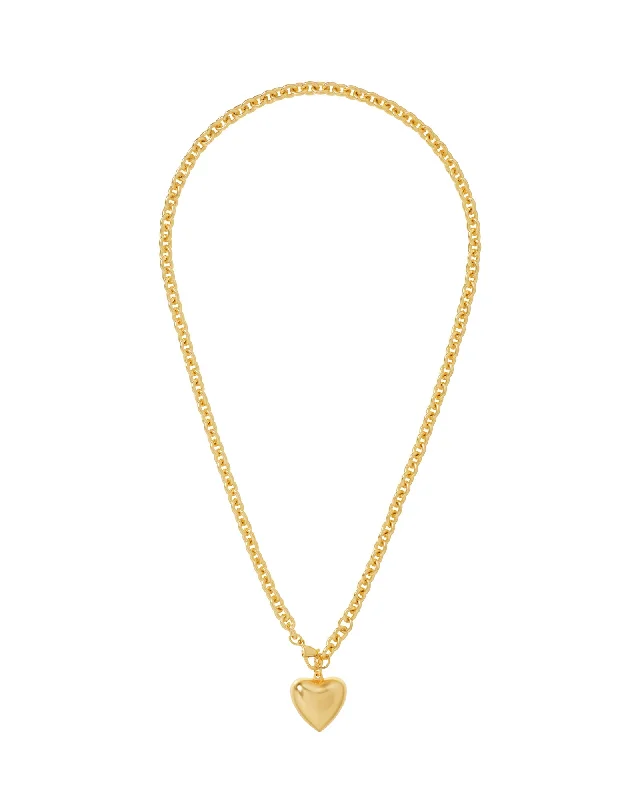 Unique necklaces and pendants with vintage-inspired designs for timeless appeal-The Mini Puffy Heart Necklace in Gold