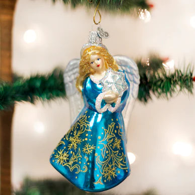 Necklaces and pendants with crescent moon designs for a celestial and mystical feel-Old World Christmas - Glistening Snowflake Angel