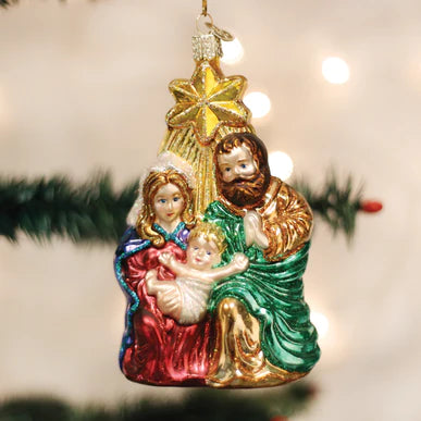 Necklaces and pendants with custom engravings for a personal, meaningful gift-Old World Christmas - Holy Family