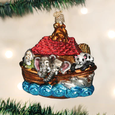 Stylish necklaces and pendants with diamonds for a glamorous and elegant look-Old World Christmas - Noah's Ark