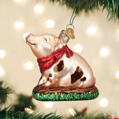 Layered necklaces and pendants for a trendy and fashionable stacked look-Old World Christmas - Piggy in the Puddle