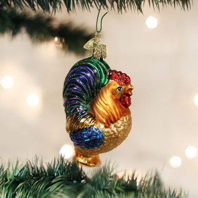 Best necklaces and pendants with layered designs for a chic, stacked look-Old World Christmas - Rooster