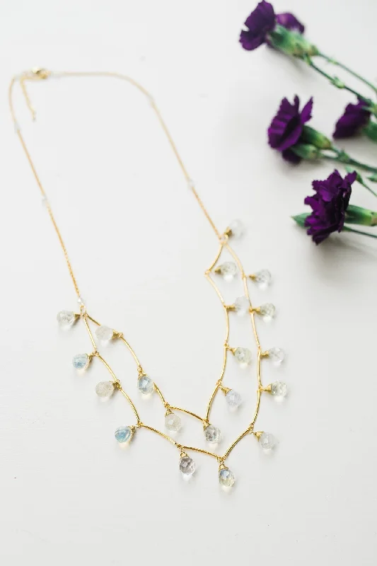 Beautiful necklaces and pendants with layered chains for a fashionable, chic look-Icicle Droplet Necklace