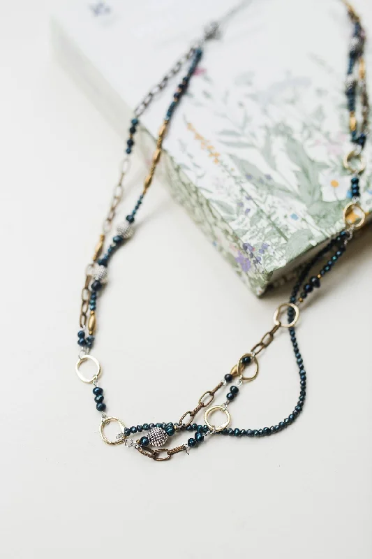 Best necklaces and pendants with opal and gold for a vibrant, luxurious contrast-Mixed Metal Asymmetrical Necklace