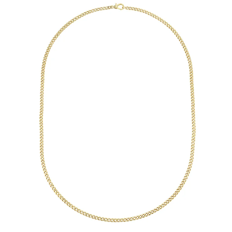 Best necklaces and pendants with crystal accents for a sparkling and elegant style-Solid Gold Baby Flat Link Curb Chain