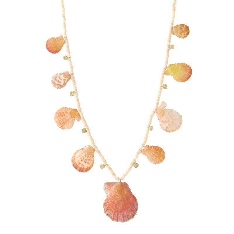 Best necklaces and pendants with vintage lockets for a nostalgic, sentimental look-Sphene and Orange Shell Beaded Necklace