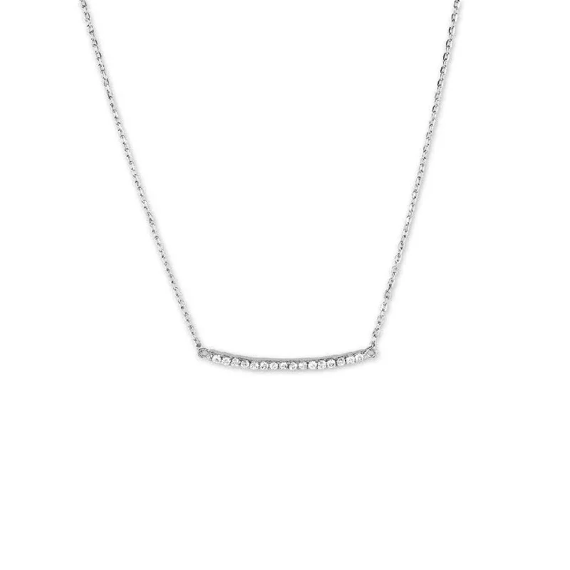 Best necklaces and pendants with minimalist pendants for a sleek, understated look-Sterling Silver CZ Curved Bar Necklace