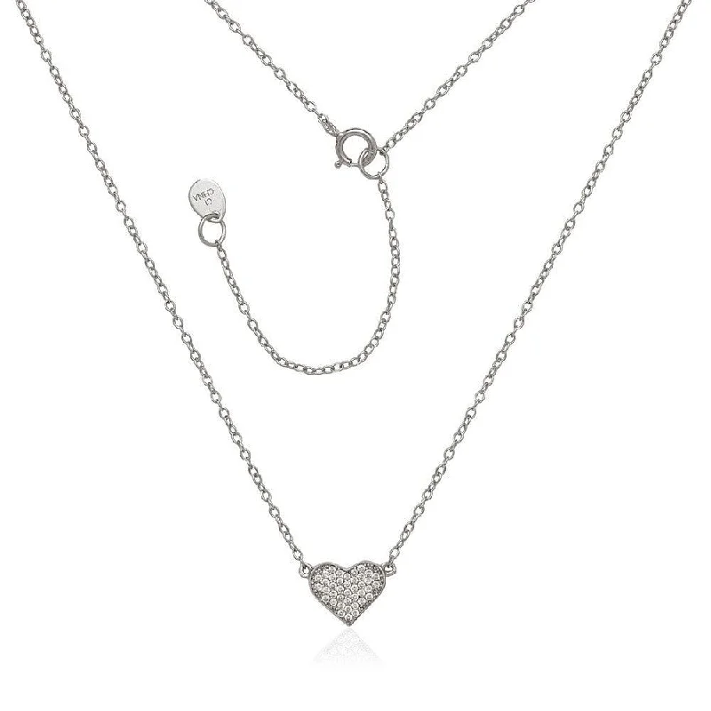 Best necklaces and pendants with butterfly pendants for a delicate, light style-Sterling Silver CZ Heart Necklace