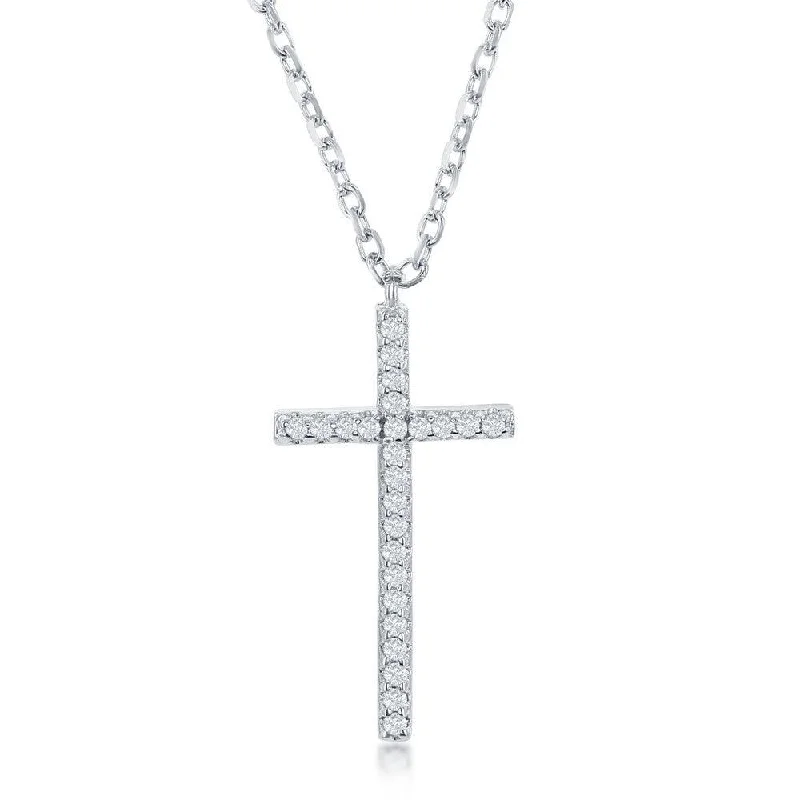 Best necklaces and pendants with infinity hearts for a romantic, eternal symbol-Sterling Silver CZ Reversible Cross Necklace