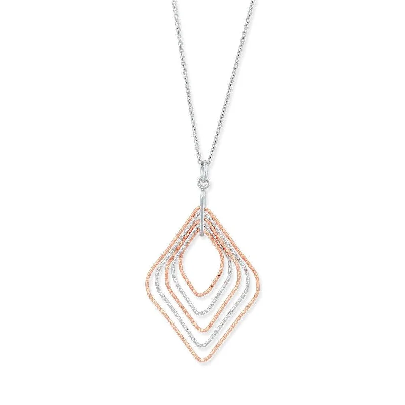 Best necklaces and pendants with rose gold for a warm and romantic appeal-Sterling Silver Diamond Shaped Pendant Necklace