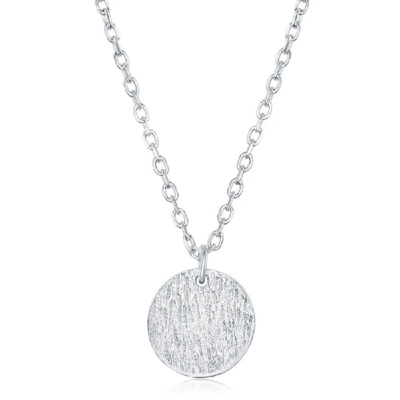 Trendy necklaces and pendants with statement pieces for a bold fashion statement-Sterling Silver Disc Design Necklace