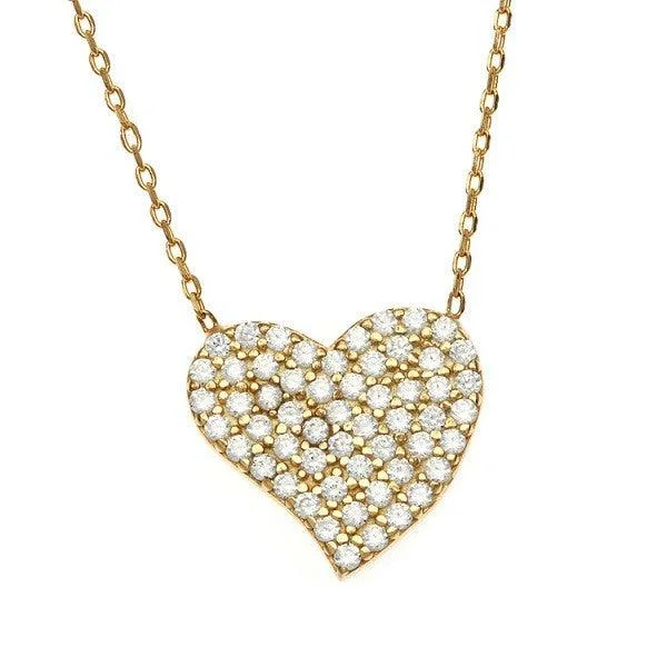 Best necklaces and pendants with vintage coin pendants for a unique accessory-Sterling Silver Gold Plated CZ Heart Necklace