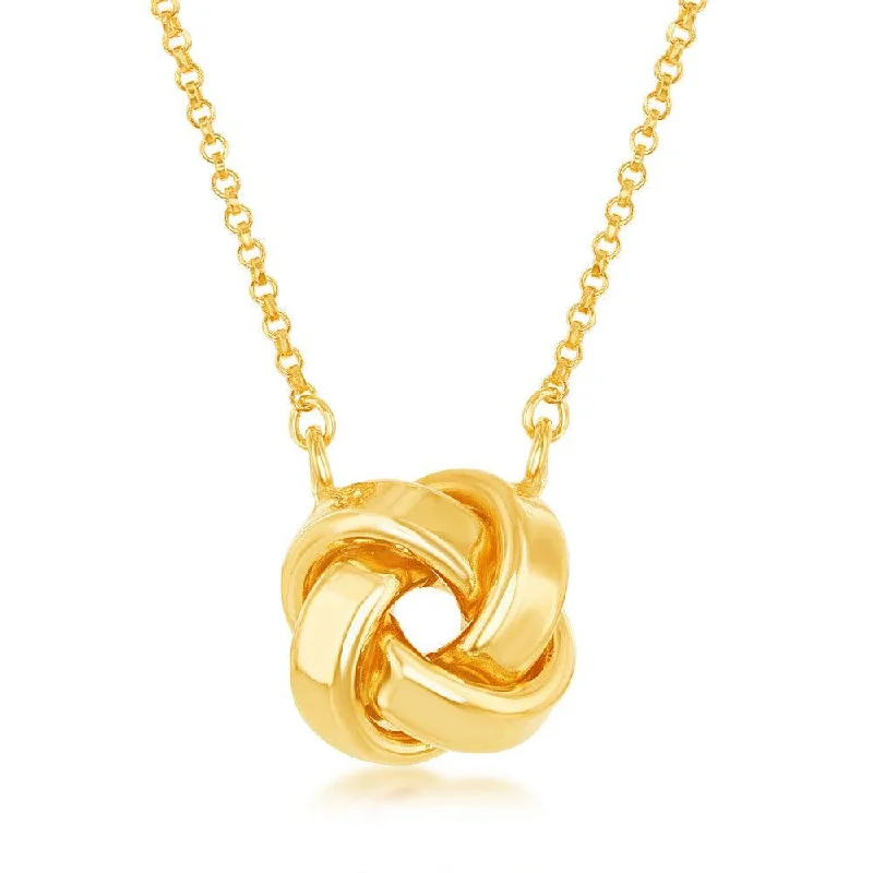 Best necklaces and pendants with statement designs for a fashionable accessory-Sterling Silver Gold Plated Love Knot Design Necklace