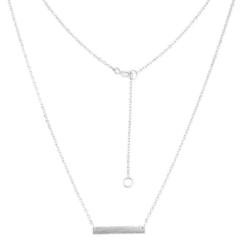 Best necklaces and pendants with rose gold for a warm and romantic appeal-Sterling Silver Matte Bar Design Necklace