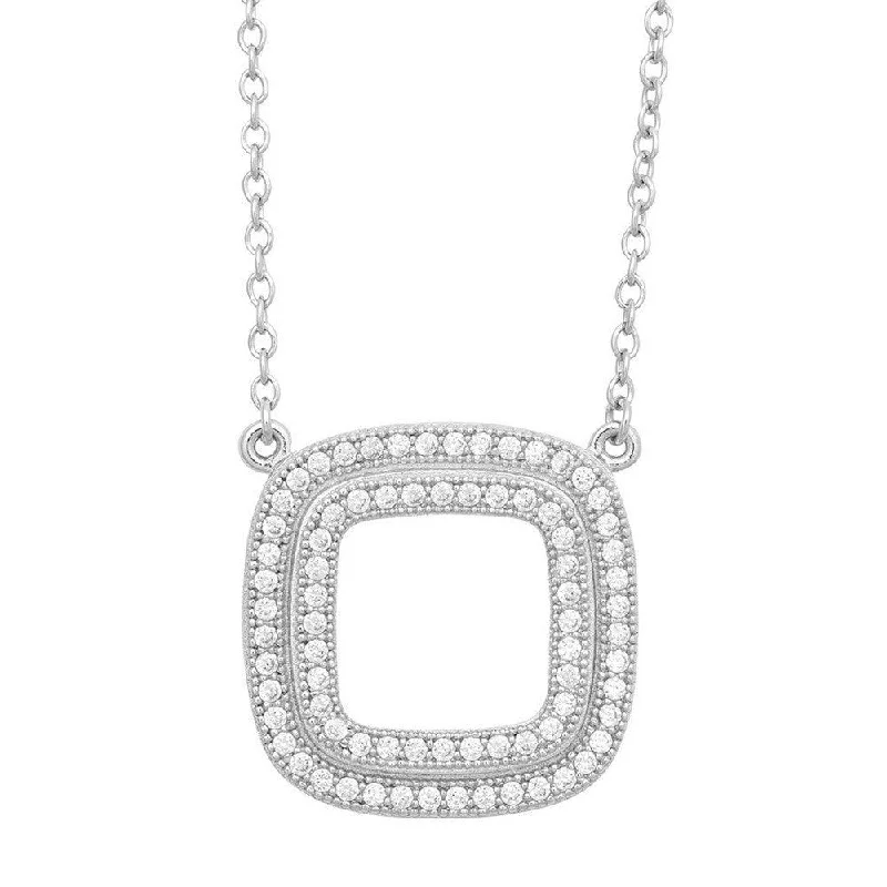 Best necklaces and pendants with minimalist pendants for a sleek, understated look-Sterling Silver Open Micro Pave Square Necklace