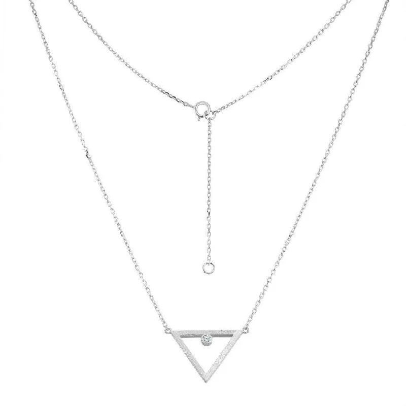 Best necklaces and pendants with infinity hearts for a romantic, eternal symbol-Sterling Silver Open Triangle with CZ Necklace