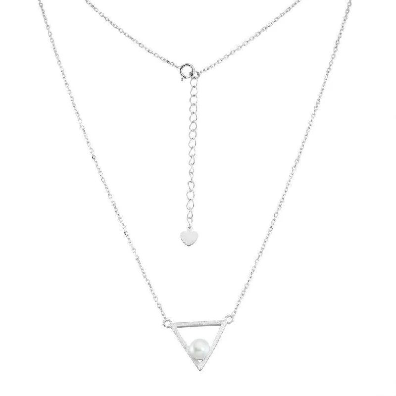 Necklaces and pendants with sun and moon motifs for a celestial-inspired design-Sterling Silver Open Triangle with FWP Necklace