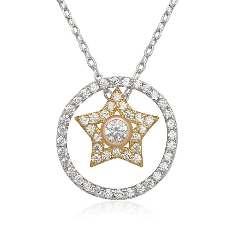 Best necklaces and pendants with floral designs for a feminine and elegant feel-Sterling Silver, Rose Gold and Gold Tone CZ Necklace