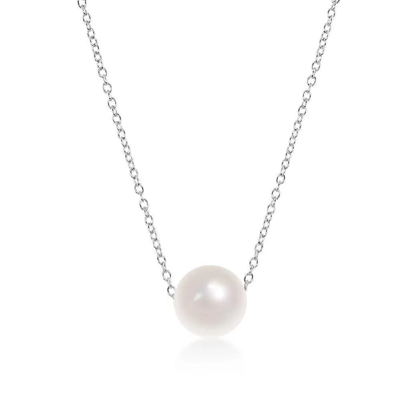 Necklaces and pendants with custom designs for a completely unique jewelry piece-Sterling Silver Single Threaded 10mm Freshwater Pearl Necklace