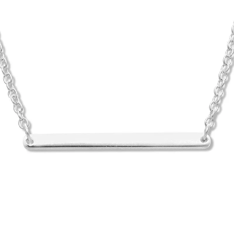 Beautiful necklaces and pendants with natural stones for an earthy, organic vibe-Sterling Silver Small Bar Design Necklace