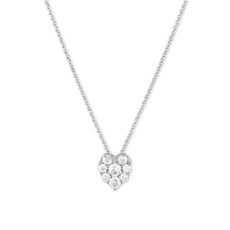 Best necklaces and pendants with intricate beadwork for a bohemian-inspired look-Sterling Silver Small Heart CZ Necklace