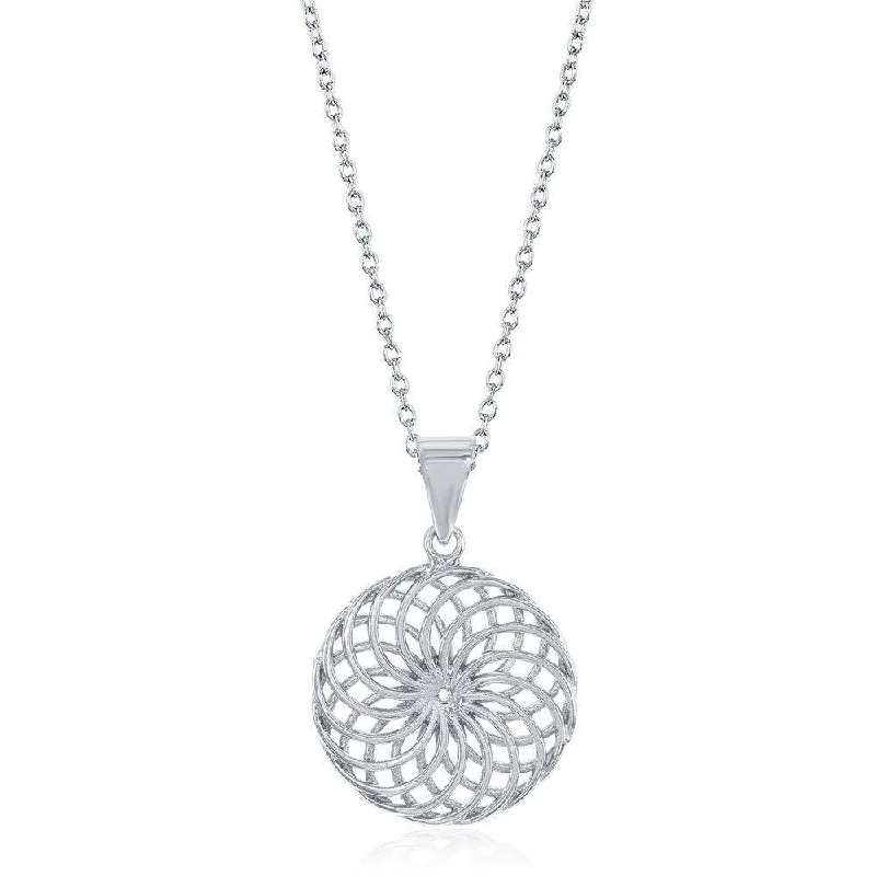 Necklaces and pendants with pearls for a classic and sophisticated touch-Sterling Silver Swirl Flower Necklace