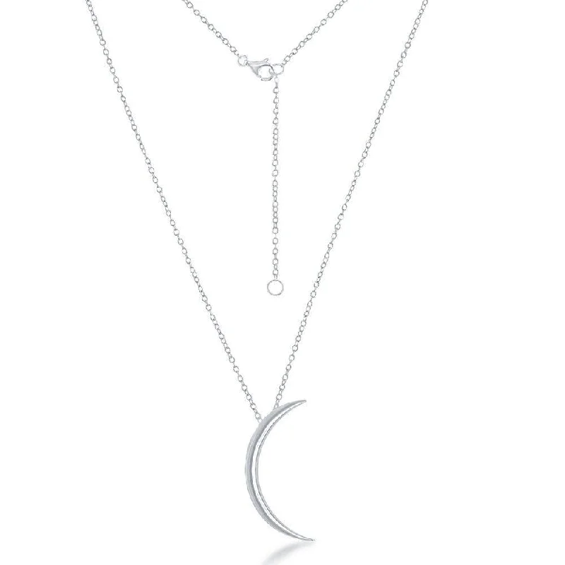 Beautiful necklaces and pendants with diamond-encrusted designs for maximum sparkle-Sterling Silver Thin Crescent Moon Necklace