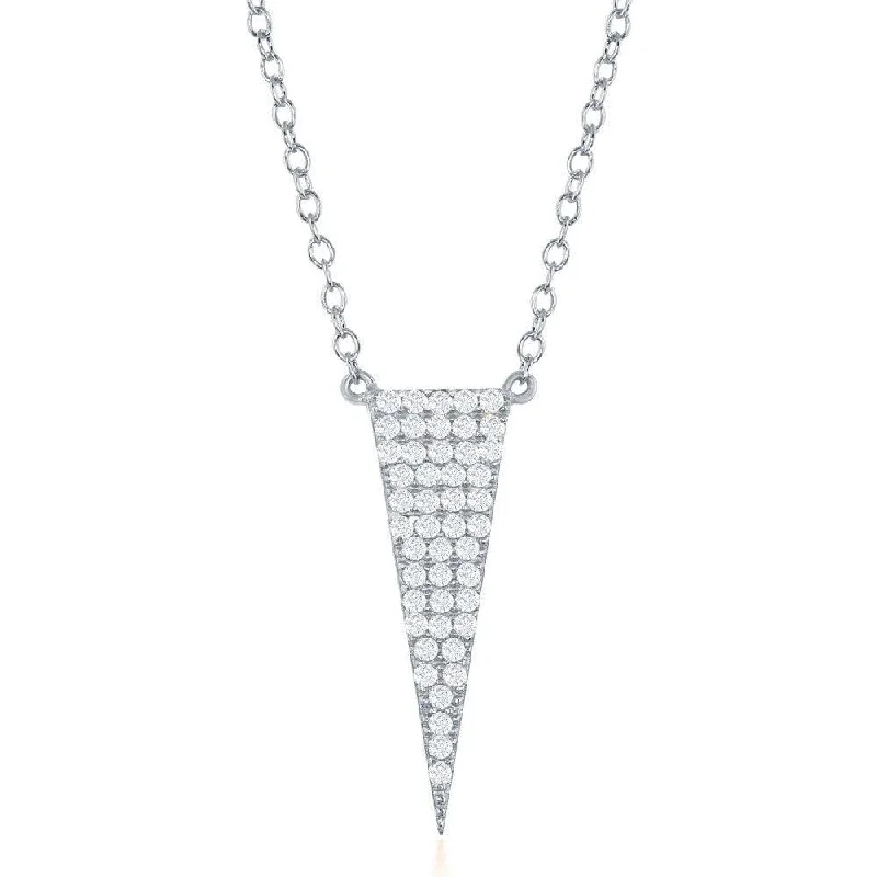 Best necklaces and pendants with adjustable chains for a customizable fit-Sterling Silver Triangle CZ Necklace